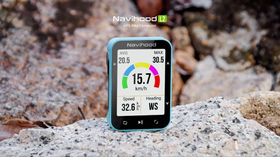 2.4" GPS велокомпьютер Navihood L2 с цветным дисплеем. 25 часов батарея, навигация стрелочками.