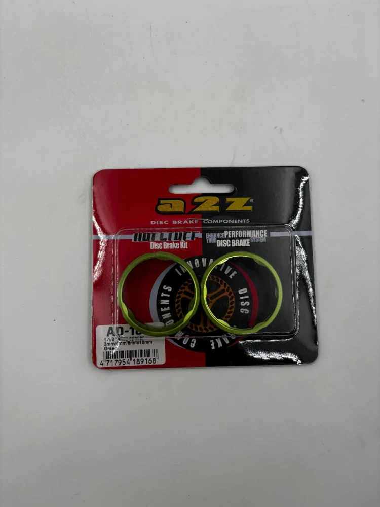 Проставочное кольцо 1-1/8" A2Z, 3/5/8/10 мм. Цвет: зелёный. В комплекте 4 штуки.