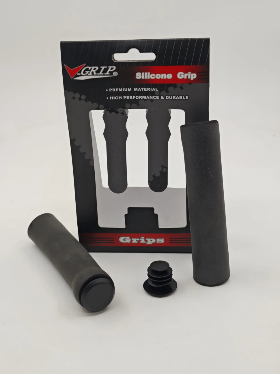 Силиконовые чёрные грипсы для руля V-Grip.