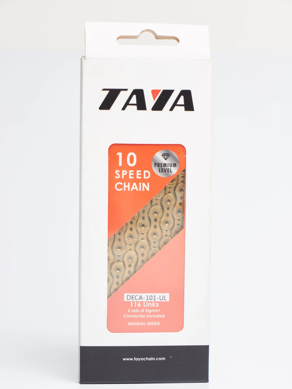 DECA-101 (UL) Ti-Gold,10 скоростная ультралегкая цепь TAYA для велосипеда. Цвет: золотой. В комплект