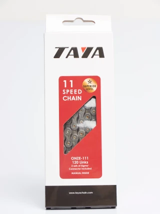 ONZE-111 Ti-Black, 11 скоростная цепь для велосипеда TAYA. Цвет: черный. В комплект входит 2 замка.