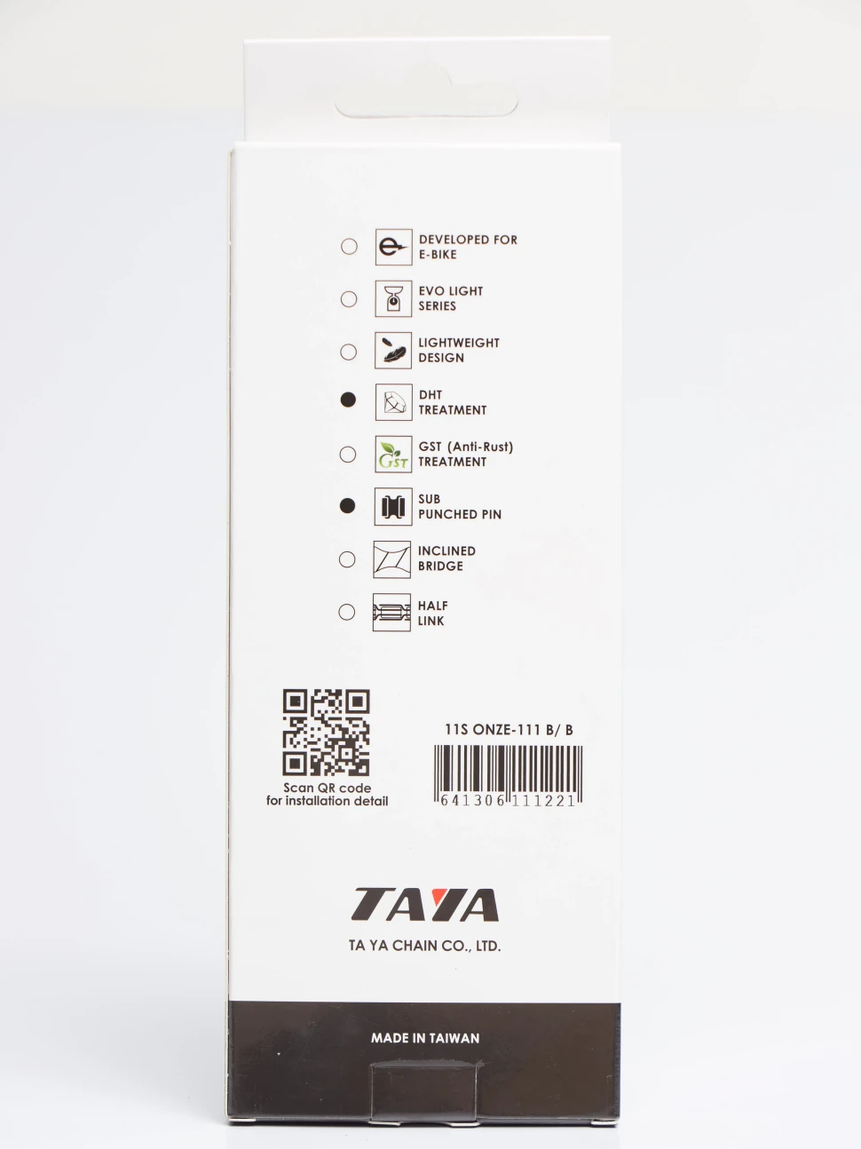 ONZE-111 Ti-Black, 11 скоростная цепь для велосипеда TAYA. Цвет: черный. В комплект входит 2 замка.
