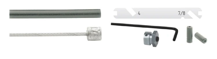 Набор Elvedes для системы SHIMANO Nexus 4/7/8 скоростей: трос, оплетка фитинги, серебристый