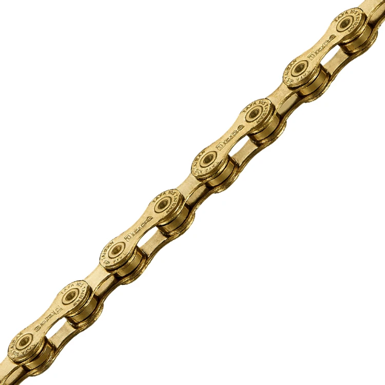 DECA-101 Ti-Gold, 10 скоростная цепь для велосипеда TAYA. Цвет: золотой.