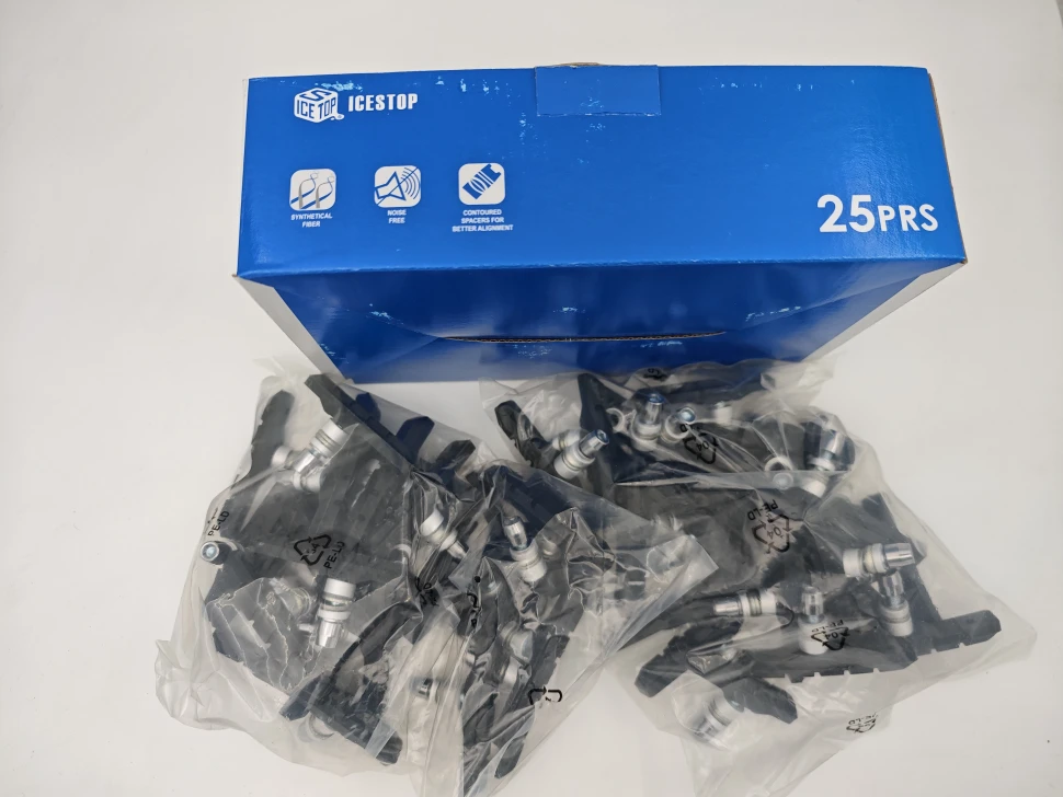 Коробка 25 пар IceStop V-type 72 мм. Цвет: черный.