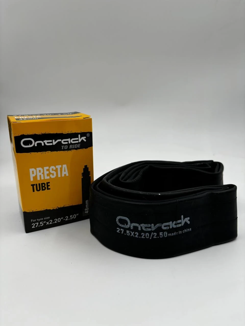 Бутиловая камера для МТБ велосипеда ONTRACK,  27.5X2.20/2.50, велосипедный ниппель 48 мм. Вес. 250 г