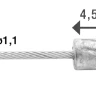 Трос переключения Elvedes для SHIMANO/SRAM, 19 жил, слик, 1.1х2250 мм, наконечник: 4.5х4.5 мм, 100 ш — фото 3