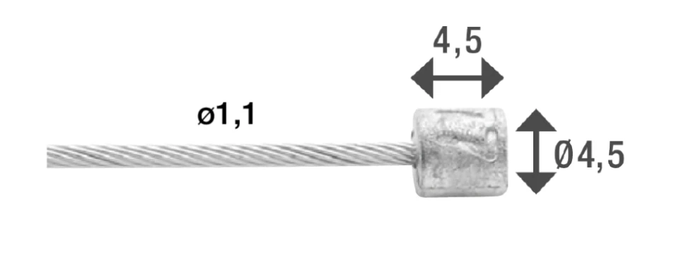 Трос переключения Elvedes для SHIMANO/SRAM, 49 жил, слик, более гибкий, 1.1х2250 мм, 4.5х4.5мм, 50 ш