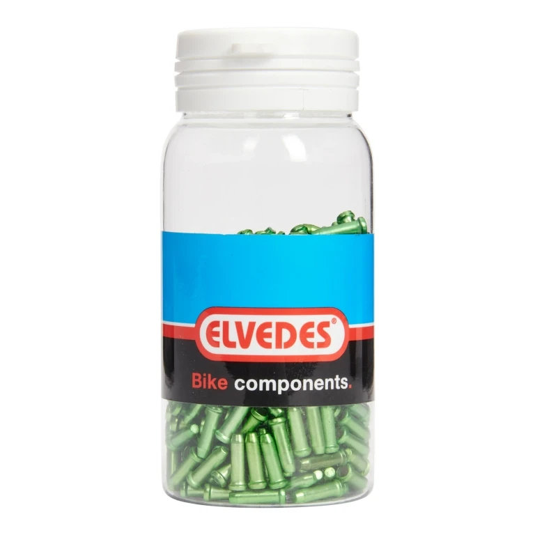 Наконечник Elvedes для троса, 2.3 мм, алюминий, зеленый, 500 штук
