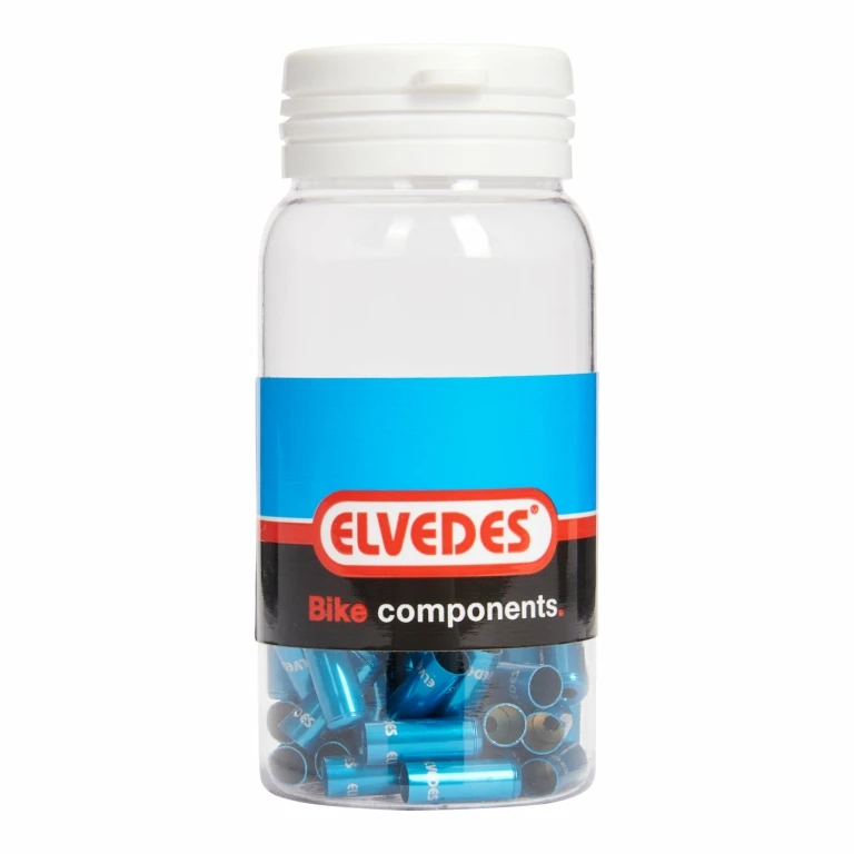 Наконечник Elvedes на оплетку тормоза, 5.0 мм, алюминий, синий, 50 штук