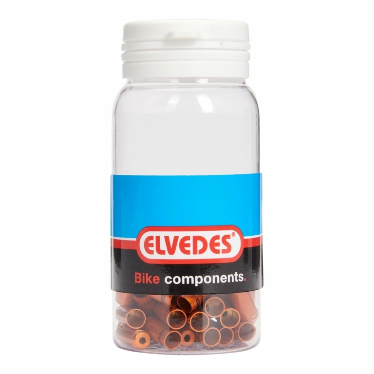 Наконечник Elvedes на оплетку тормоза, 5.0 мм, алюминий, оранжевый, 50 штук
