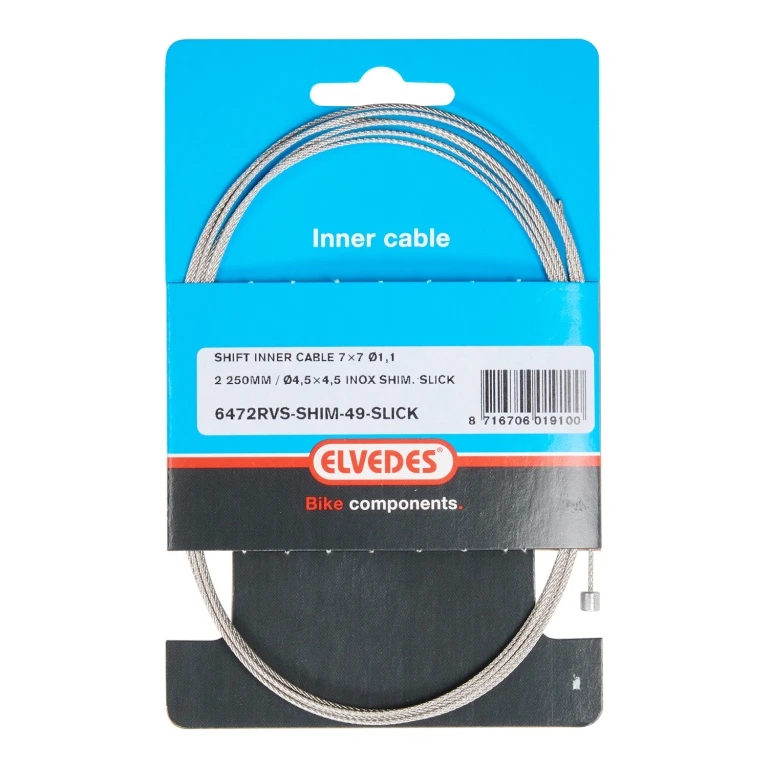 Трос переключения Elvedes для SHIMANO/SRAM,19 жил, 1.1х2250 мм, наконечник: 4.5х4.5 мм