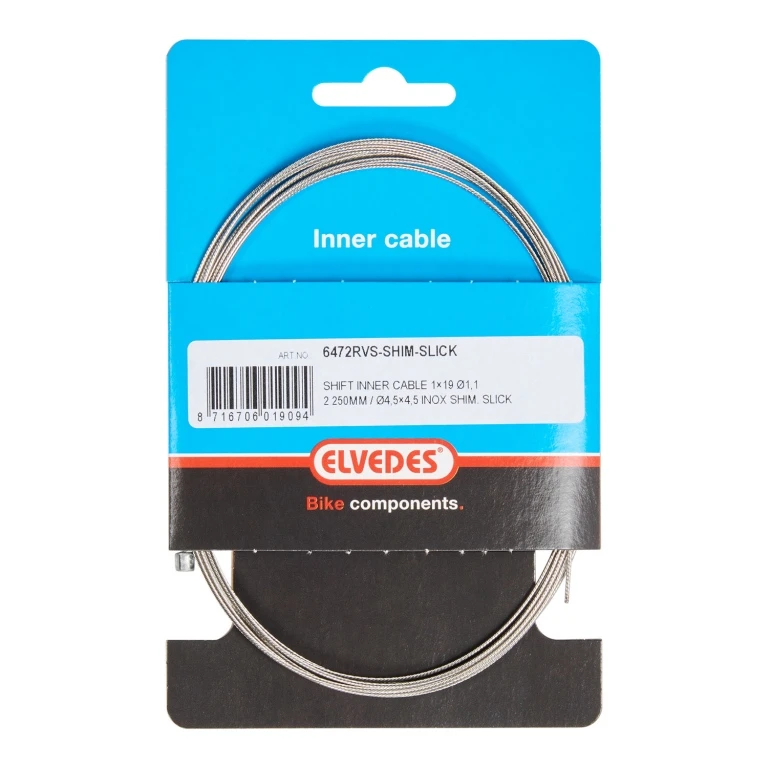 Трос переключения Elvedes для SHIMANO/SRAM,19 жил, 1.1х2250 мм, наконечник: 4.5х4.5 мм