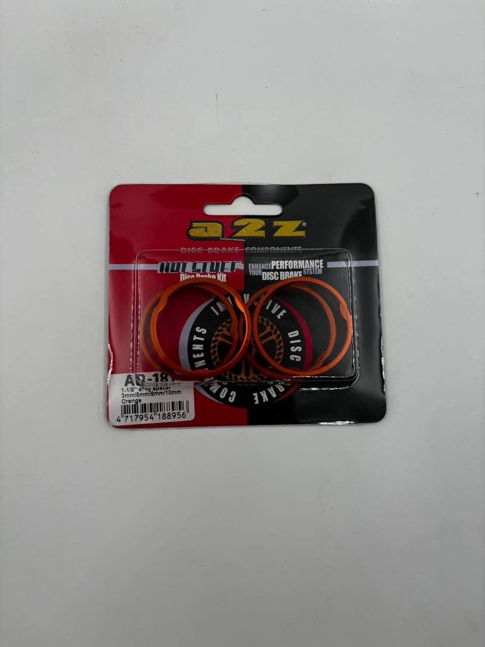 Проставочное кольцо 1-1/8" A2Z, 3/5/8/10 мм. Цвет: красный. В комплекте 4 штуки.
